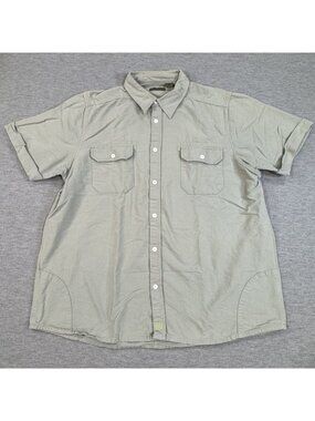 Field & Stream Button Up Shirt Mens Size XL Green Short Sleeve Outdoor Utility